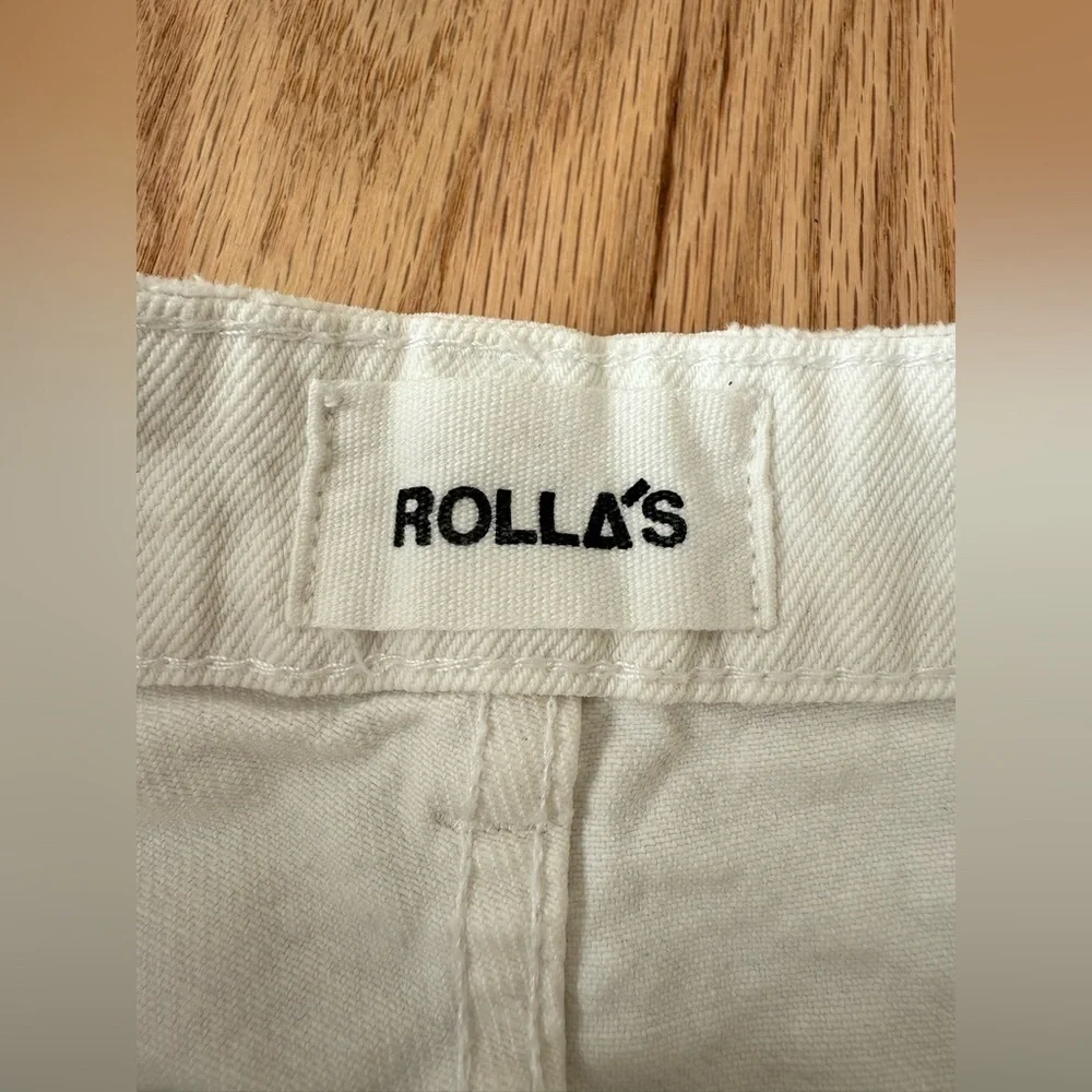 Rolla’s Dusters Shorts High Rise Slim Distressed Vintage White Worn Size 27